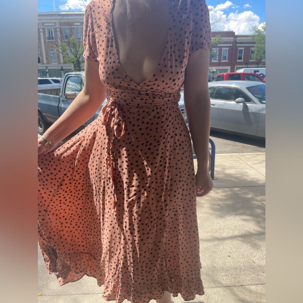 LIRX Medium Polka Dot Maxi Clay Pink Black